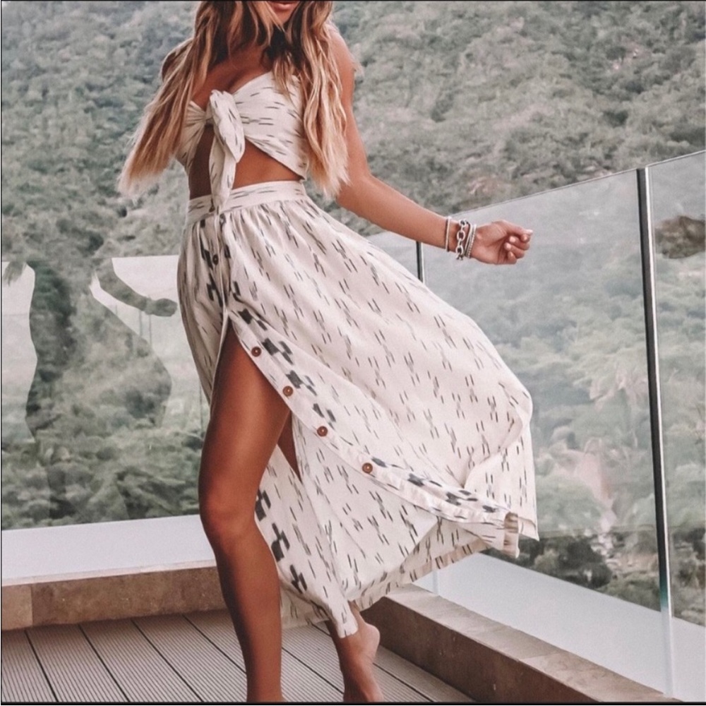 Free People Cream Midi Dress